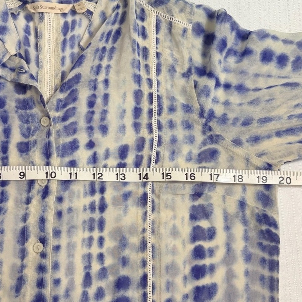 Soft Surroundings Button Front Maxi Dress Womens Boho Shibori‎ Coastal Beach - Picture 3 of 8